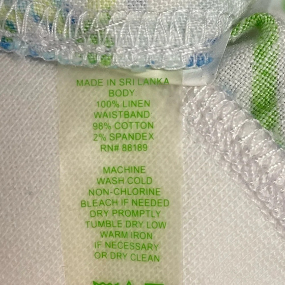 Lilly Pulitzer The Beach Pant Resort White Crystal Coast Blue Green Linen - Picture 9 of 13